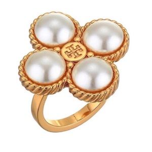 Tory Burch Gold and Pearl Ring